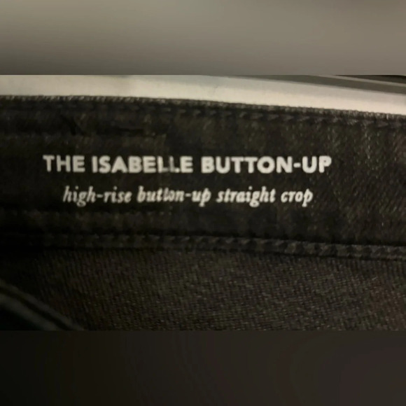 AG Adriano Goldschmied The Isabelle Button Up frayed Hem Denim Jeans Sz 26R crop - Picture 7 of 9